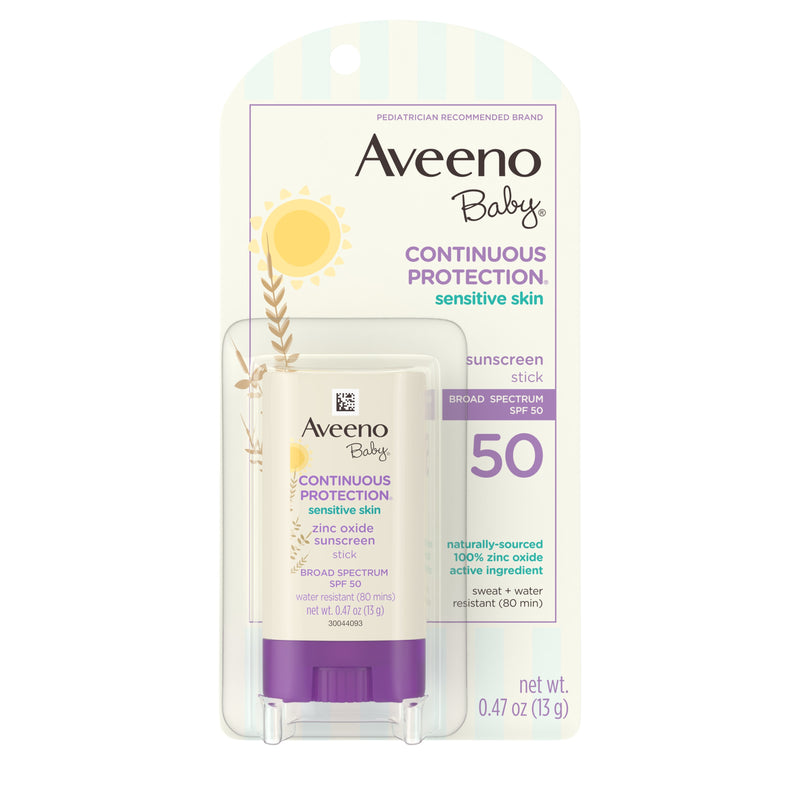 Aveeno Baby Sensitive Skin SPF 50 Mineral Sunscreen Stick, 0.47 oz