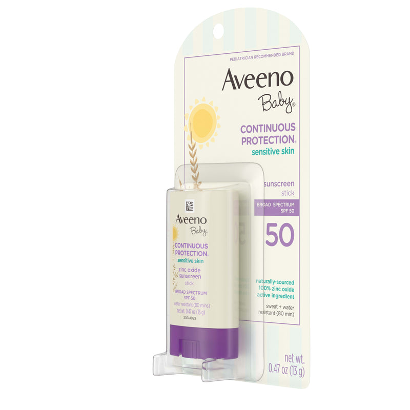 Aveeno Baby Sensitive Skin SPF 50 Mineral Sunscreen Stick, 0.47 oz