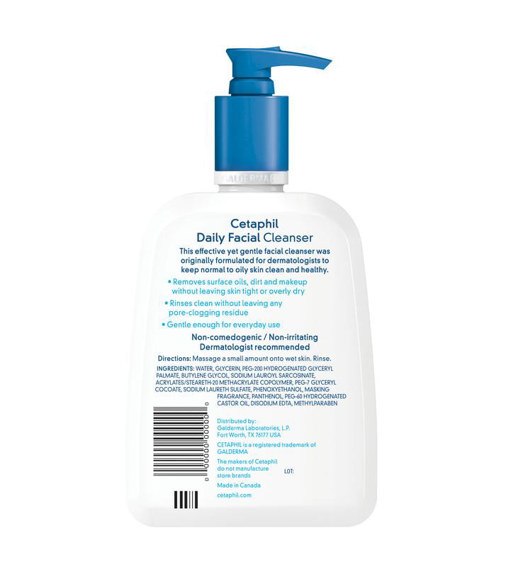 Face Wash by CETAPHIL, Daily Facial Cleanser for Sensitive, Combination to Oily Skin, 16 oz, Gentle Foaming, Soap Free, Hypoallergenic