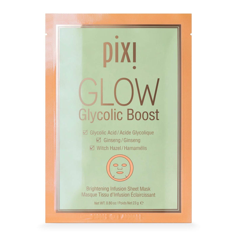 Pixi Beauty Skintreats Glow Glycolic Boost Brightening Infusion Sheet Face Mask 3 Sheets