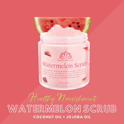 Watermelon Scrub, Organic Face & Body Salt Scrub, Perfect Gift for Women, Bath Scrub, Gently Exfoliating Scrub with Cleansing and Nourishing Properties 10 oz