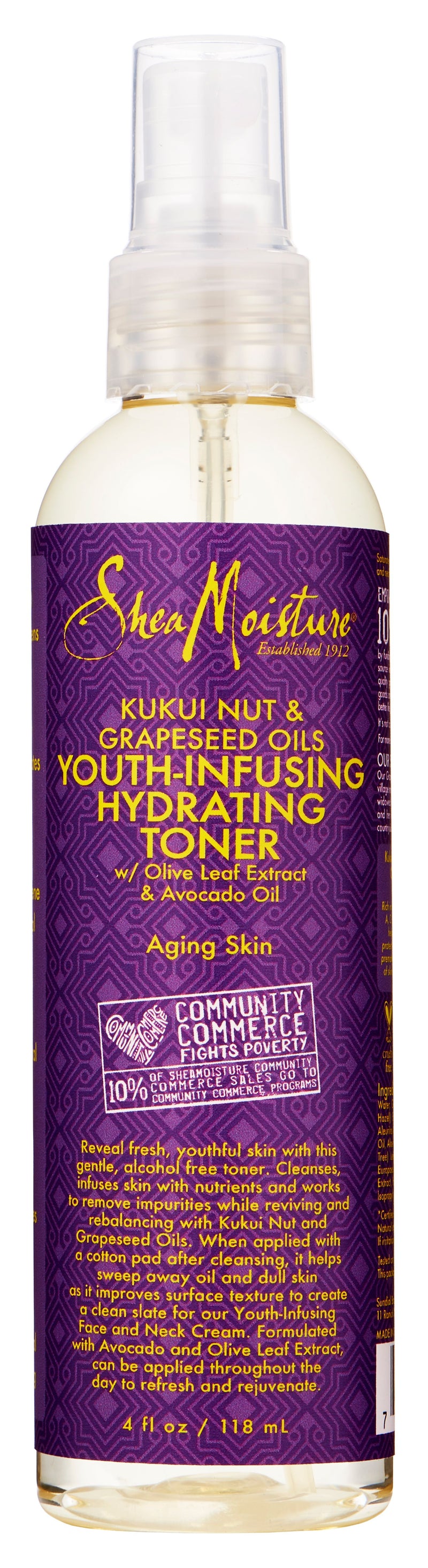 SheaMoisuture Kukui Nut & Grapeseed Oil Youth-Infusing Hydrating Facial Toner, 4 oz