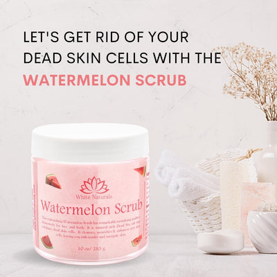Watermelon Scrub, Organic Face & Body Salt Scrub, Perfect Gift for Women, Bath Scrub, Gently Exfoliating Scrub with Cleansing and Nourishing Properties 10 oz