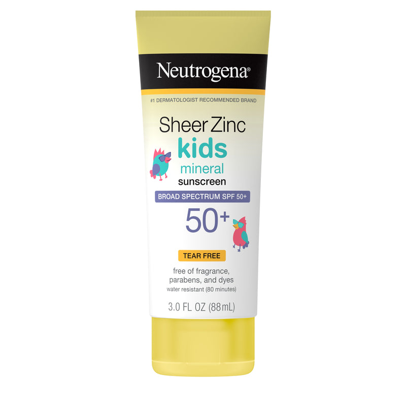 Neutrogena Sheer Zinc Kids Mineral Sunscreen Lotion SPF 50+, 3 fl oz