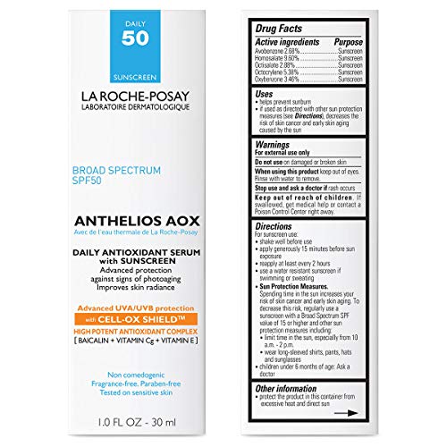 La Roche-Posay Anthelios AOX Daily Antioxidant Serum with Sunscreen, 1 Fl Oz