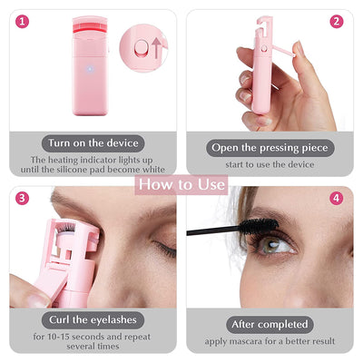 Yamyone Electric Heated Eyelash Curlers with Flexible Silicone Pad