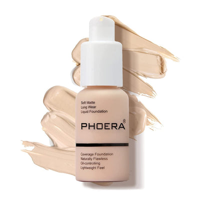 PHOERA Foundation Makeup Naturally Liquid Foundation Full Coverage Mattle Oil-Control