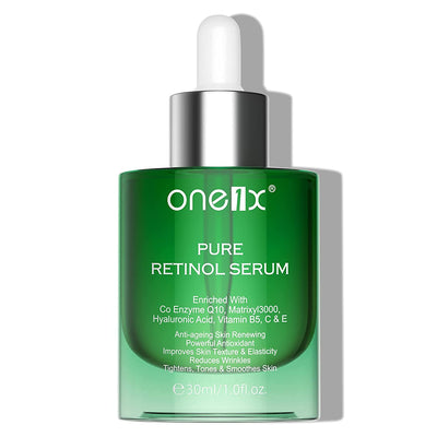 One 1X Hyaluronic Acid Serum for Face with Retinol, Vitamin C & B5, Hydrating Face Serum for Dry Skin Plump and Moisture, Anti-Aging Facial Serums Reduces Wrinkles Fine Lines, Firming Serum for Woman Day Night 1 Fl.OZ
