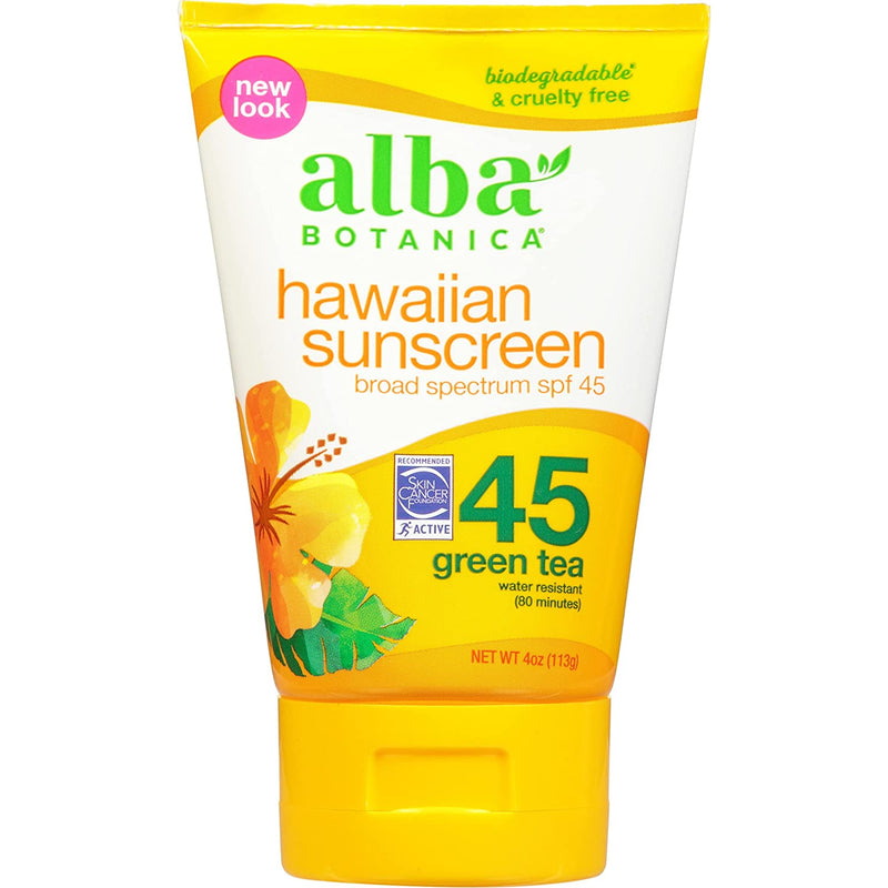 Alba Botanica Sport Sunscreen Lotion, SPF 45, Fragrance Free, 4 Oz