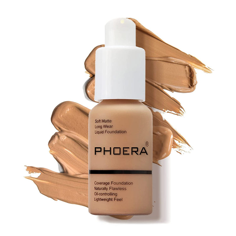 PHOERA Foundation Makeup Naturally Liquid Foundation Full Coverage Mattle Oil-Control