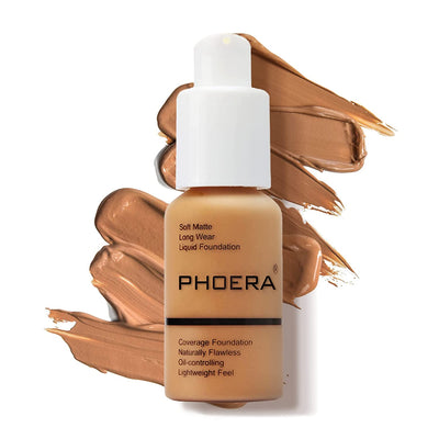 PHOERA Foundation Makeup Naturally Liquid Foundation Full Coverage Mattle Oil-Control